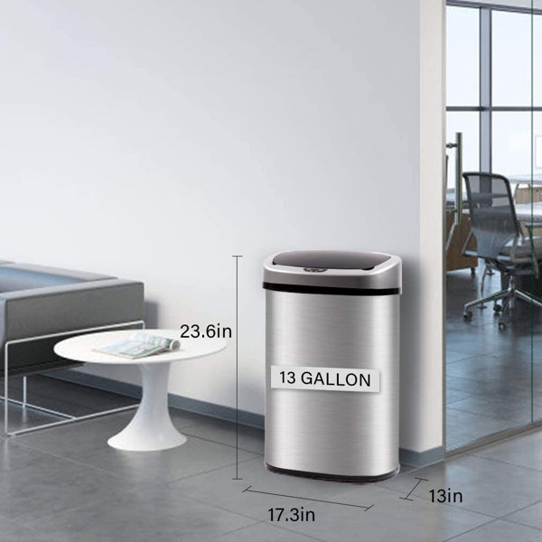 BestOffice Steel Trash Can ( 13 Gallons ) & Reviews | Wayfair